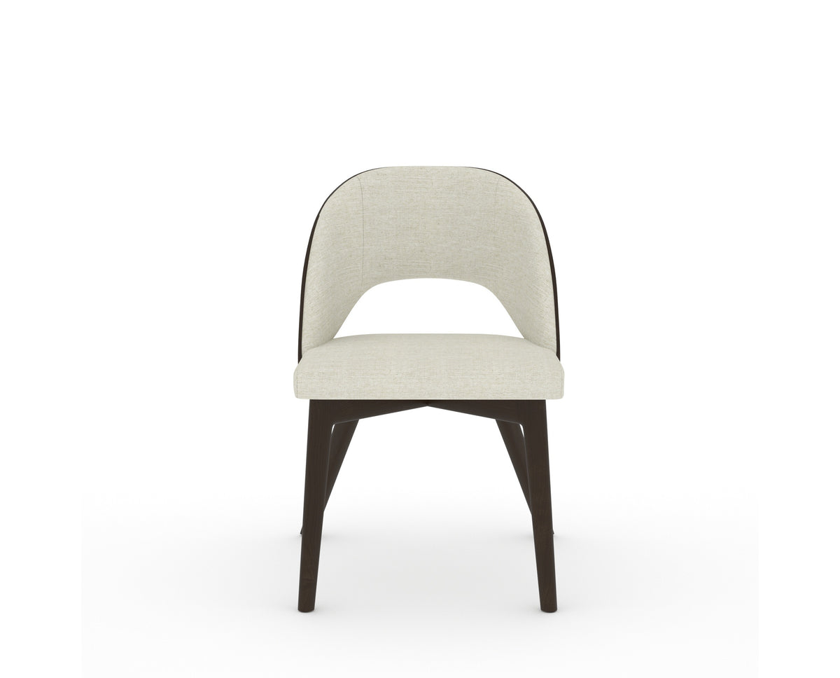 Canadel Downtown Ply Dining Chair in Davy's Grey, TW Fabric, front view