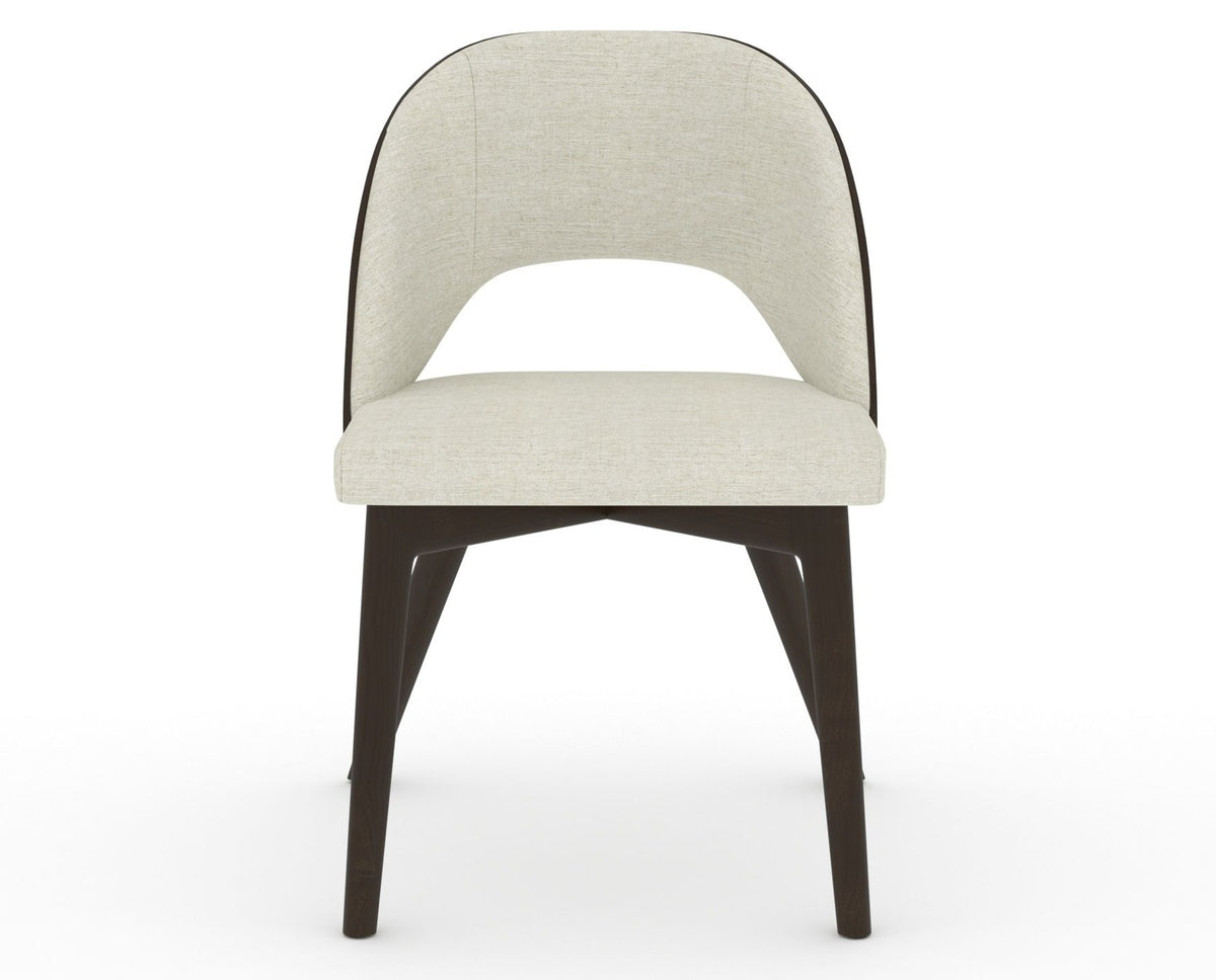 Canadel Downtown Ply Dining Chair in Davy's Grey, TW Fabric, front view