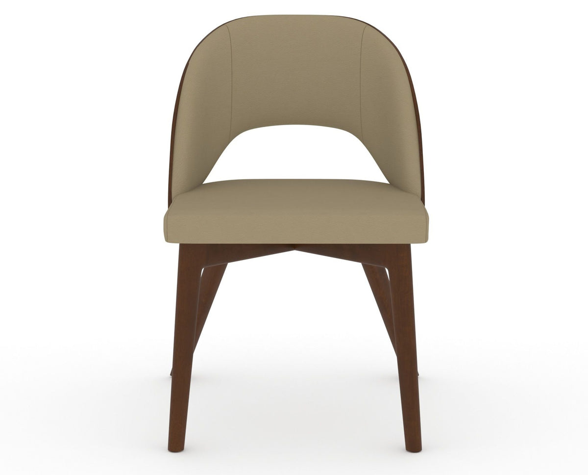 Canadel Downtown Ply Dining Chair in Cognac Washed, XY Faux Leather, front view