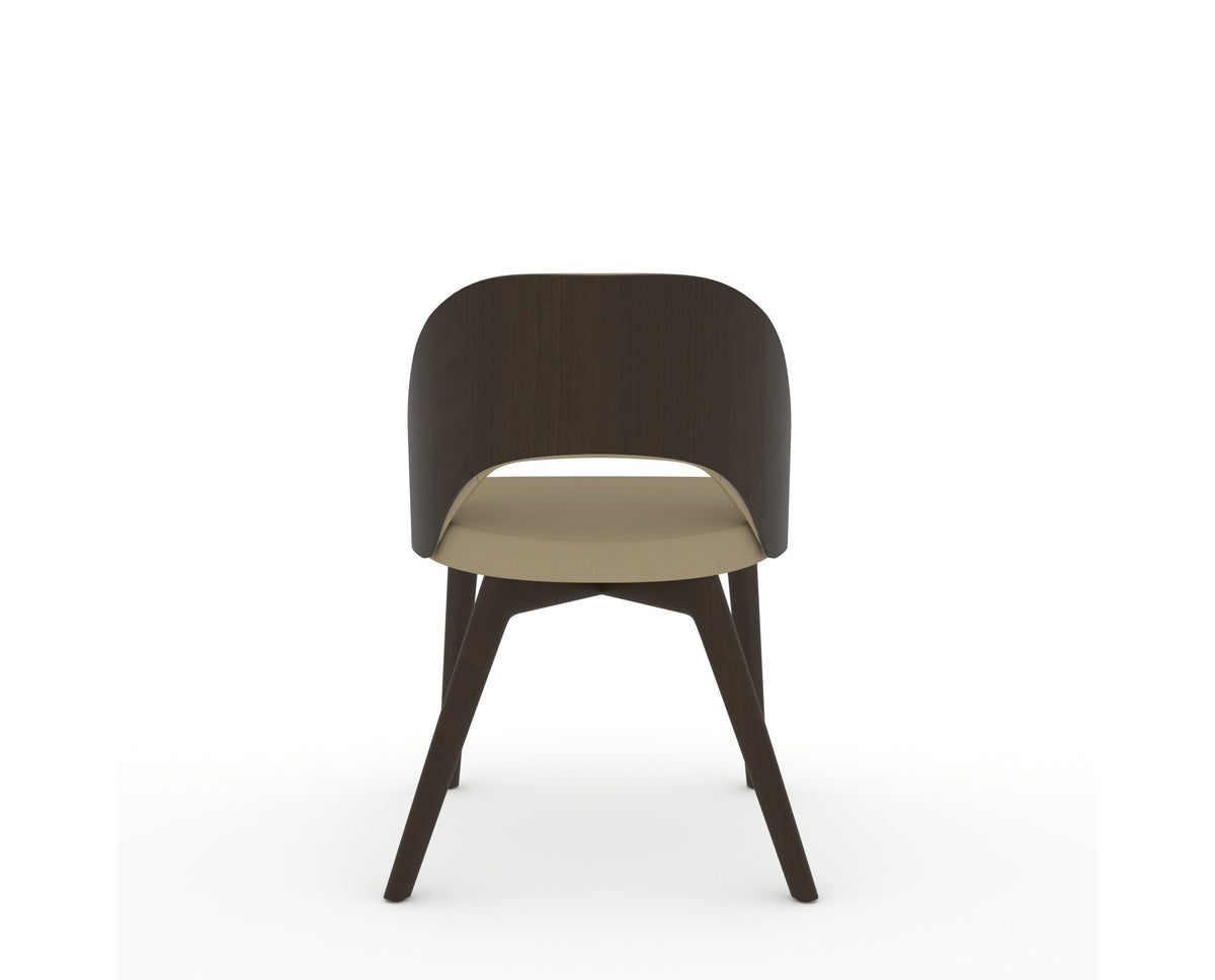 Canadel Downtown Ply Dining Chair in Davy's Grey, XY Faux Leather, back view