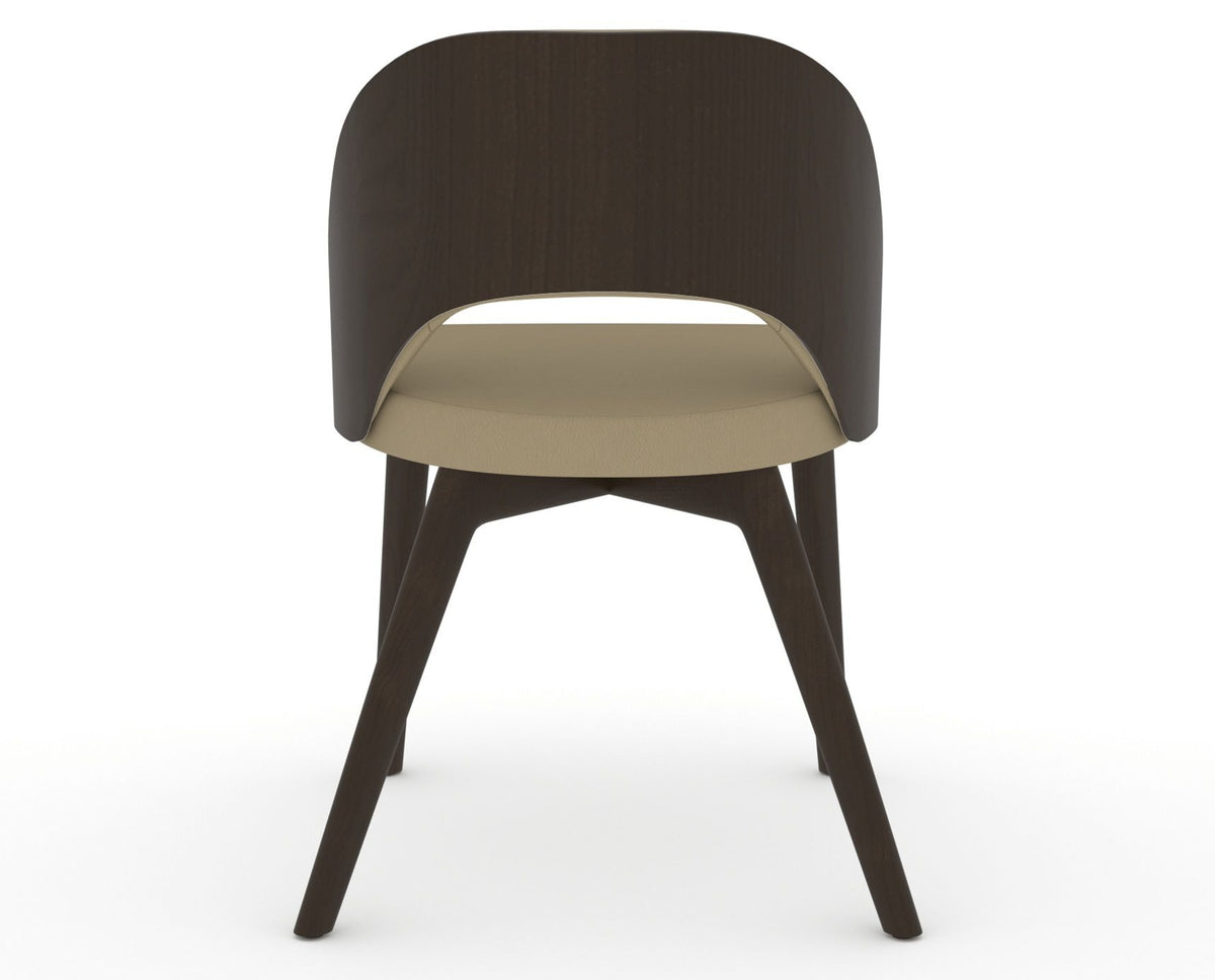 Canadel Downtown Ply Dining Chair in Davy's Grey, XY Faux Leather, back view
