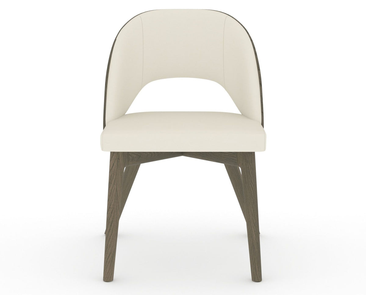 Canadel Downtown Ply Dining Chair in Shadow, YJ Faux Leather, front view