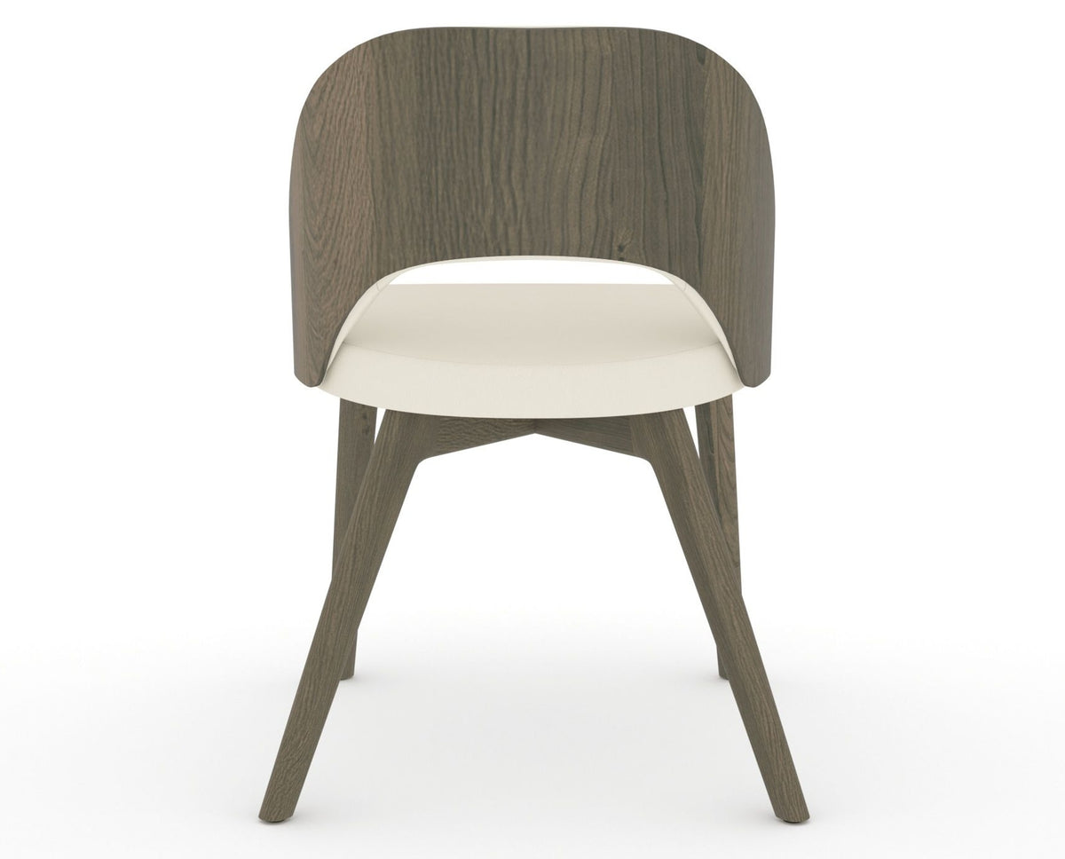 Canadel Downtown Ply Dining Chair in Shadow, YJ Faux Leather, back view