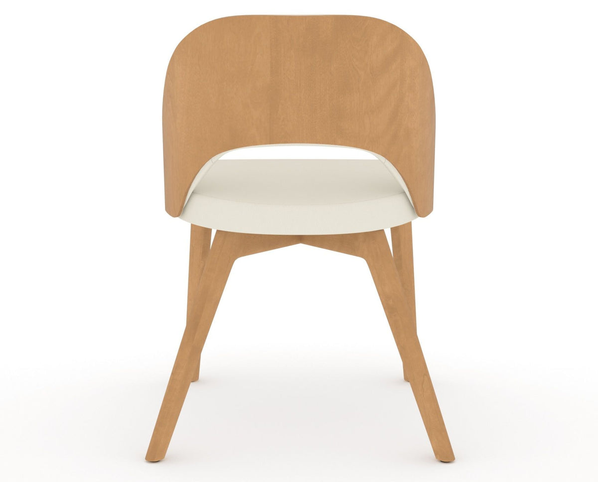 Canadel Downtown Ply Dining Chair in Caramel Washed, YJ Faux Leather, back view