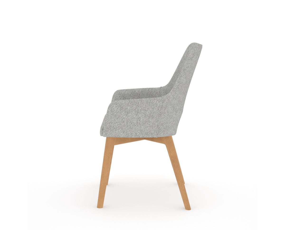 Canadel Downtown Norr Dining Chair in Caramel Washed, 7C Fabric, side view