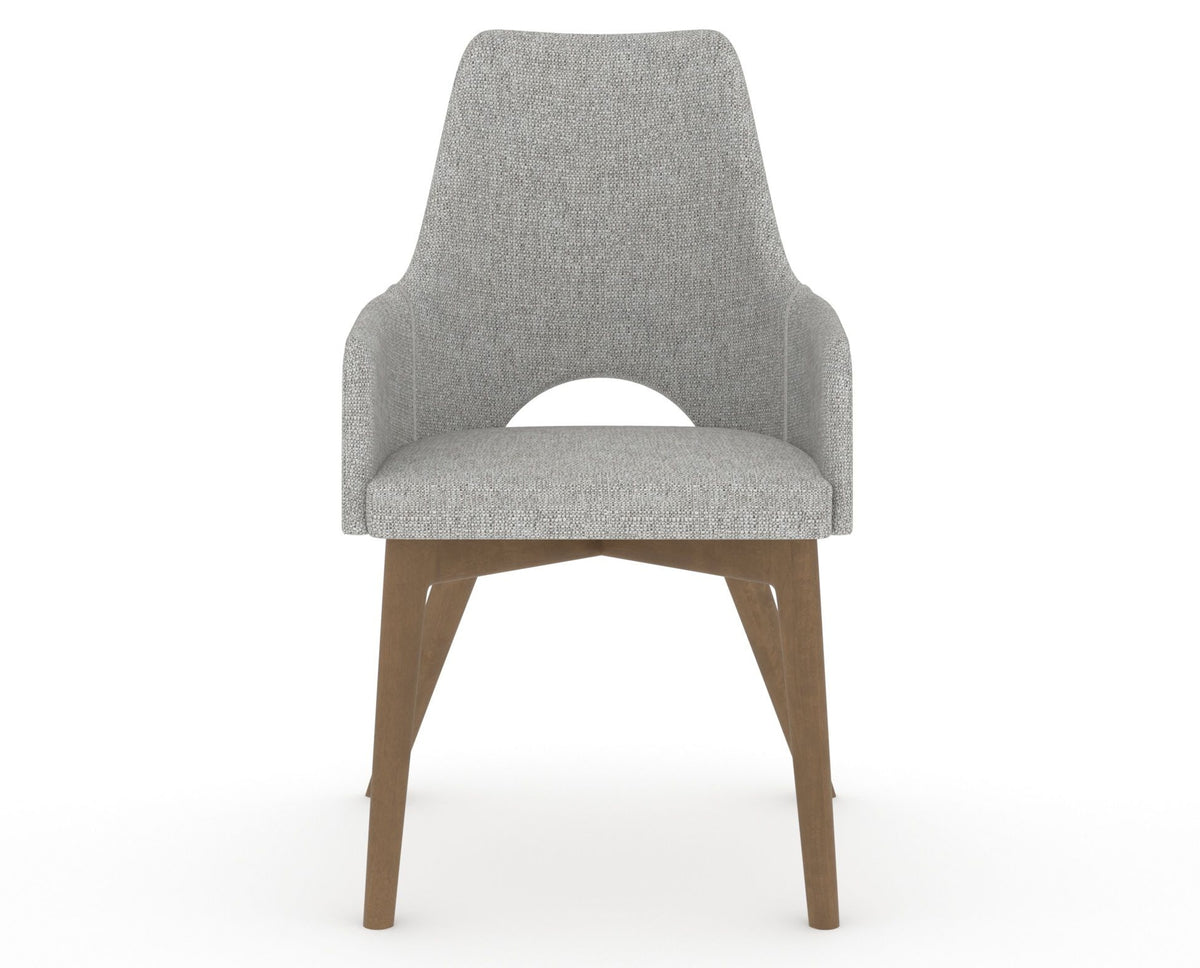 Canadel Downtown Norr Dining Chair in Pecan Washed, 7C Fabric, front view