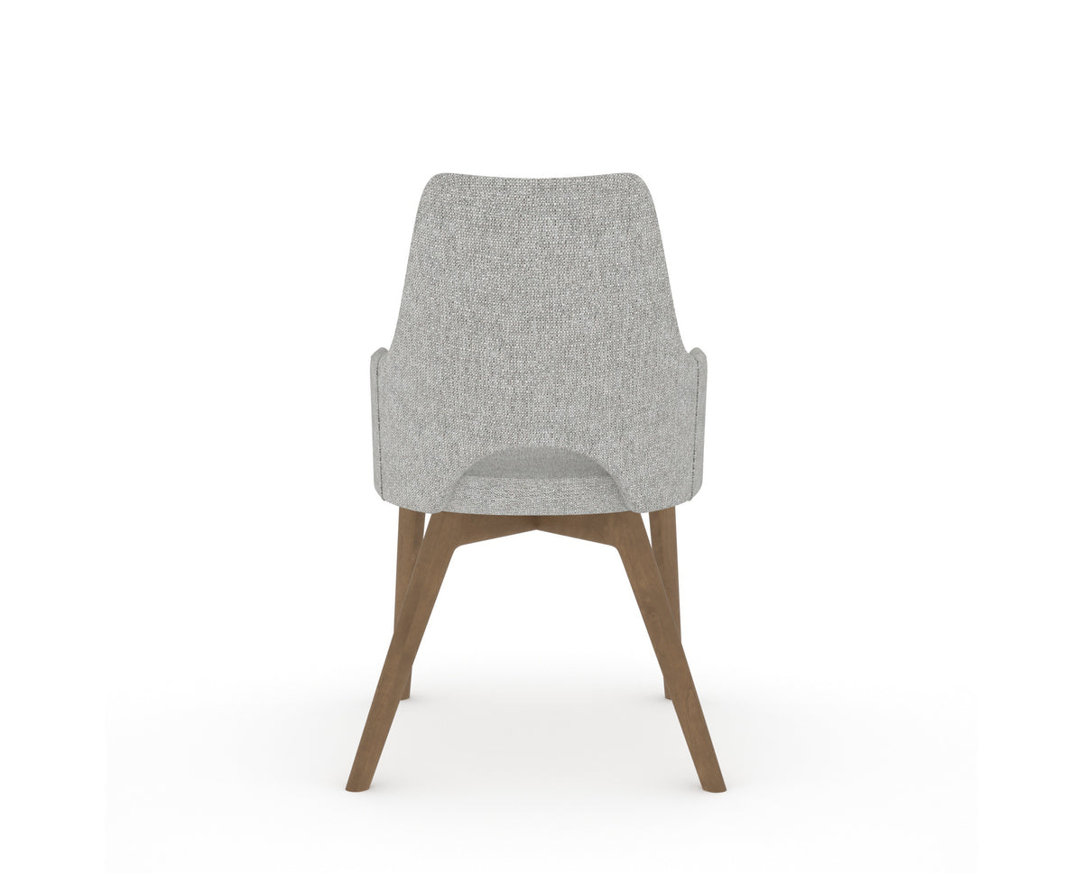 Canadel Downtown Norr Dining Chair in Pecan Washed, 7C Fabric, back view