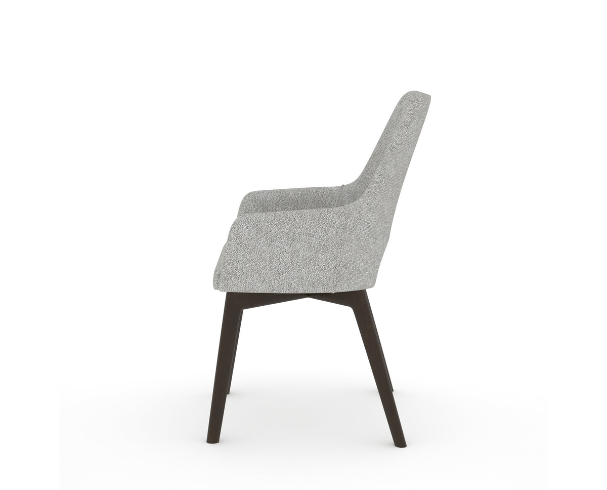 Canadel Downtown Norr Dining Chair in Davy's Grey, 7C Fabric, side view