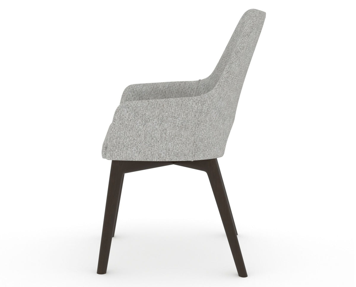 Canadel Downtown Norr Dining Chair in Davy's Grey, 7C Fabric, side view