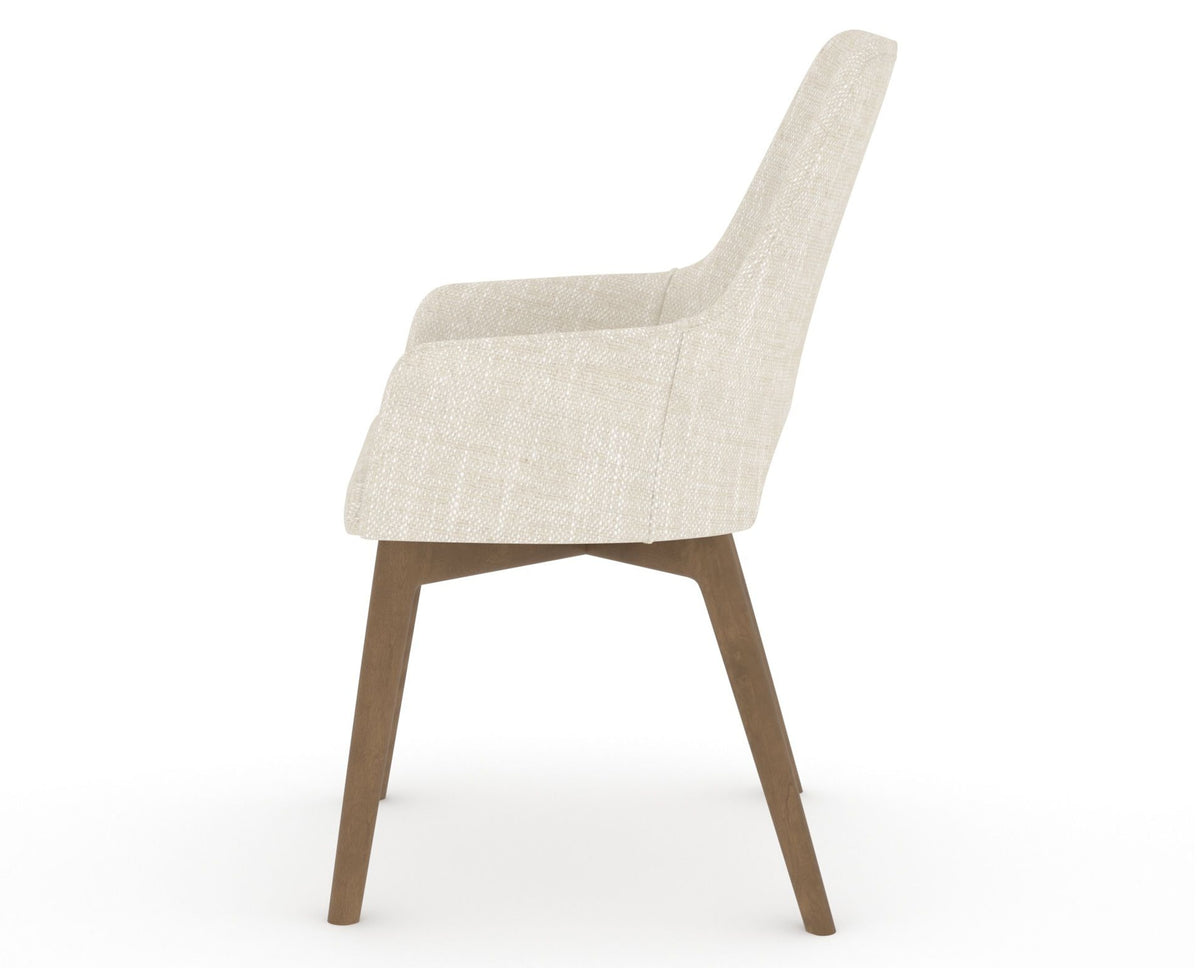 Canadel Downtown Norr Dining Chair in Pecan Washed, FT InsideOut®, side view
