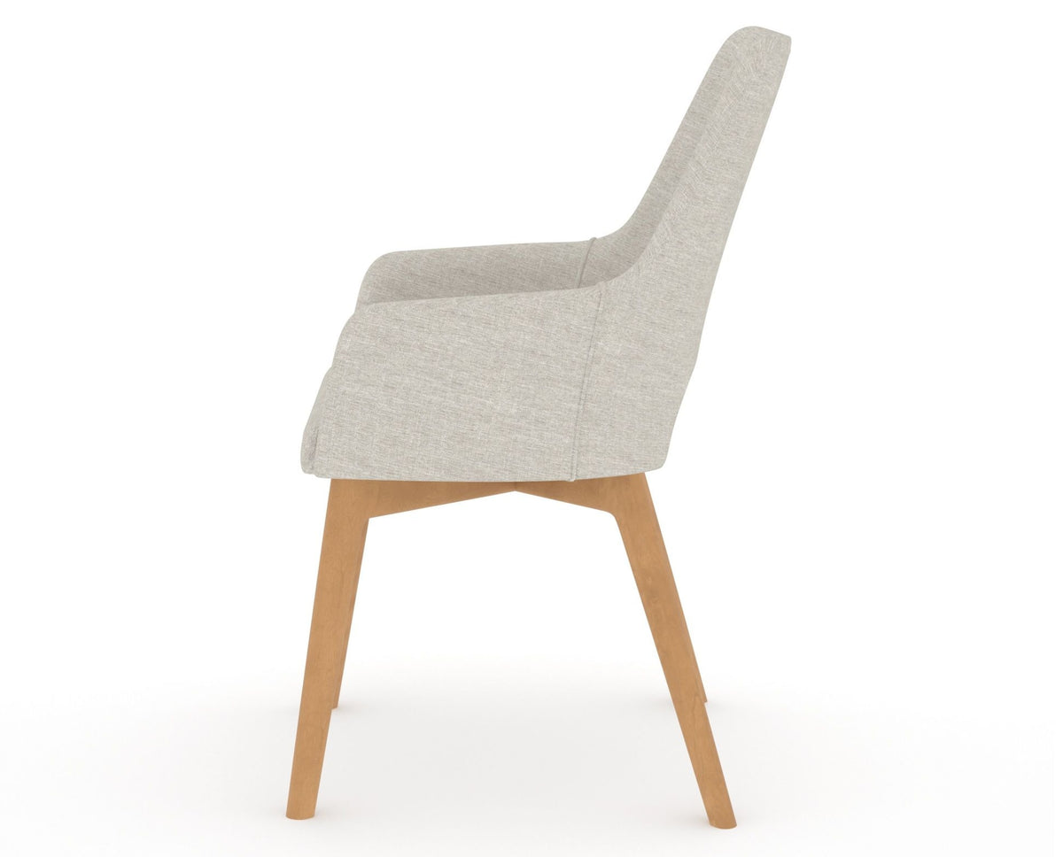 Canadel Downtown Norr Dining Chair in Caramel Washed, TB Fabric, side view