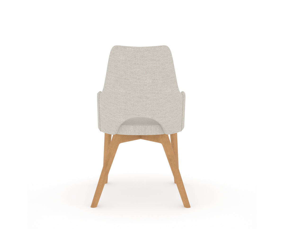 Canadel Downtown Norr Dining Chair in Caramel Washed, TB Fabric, back view