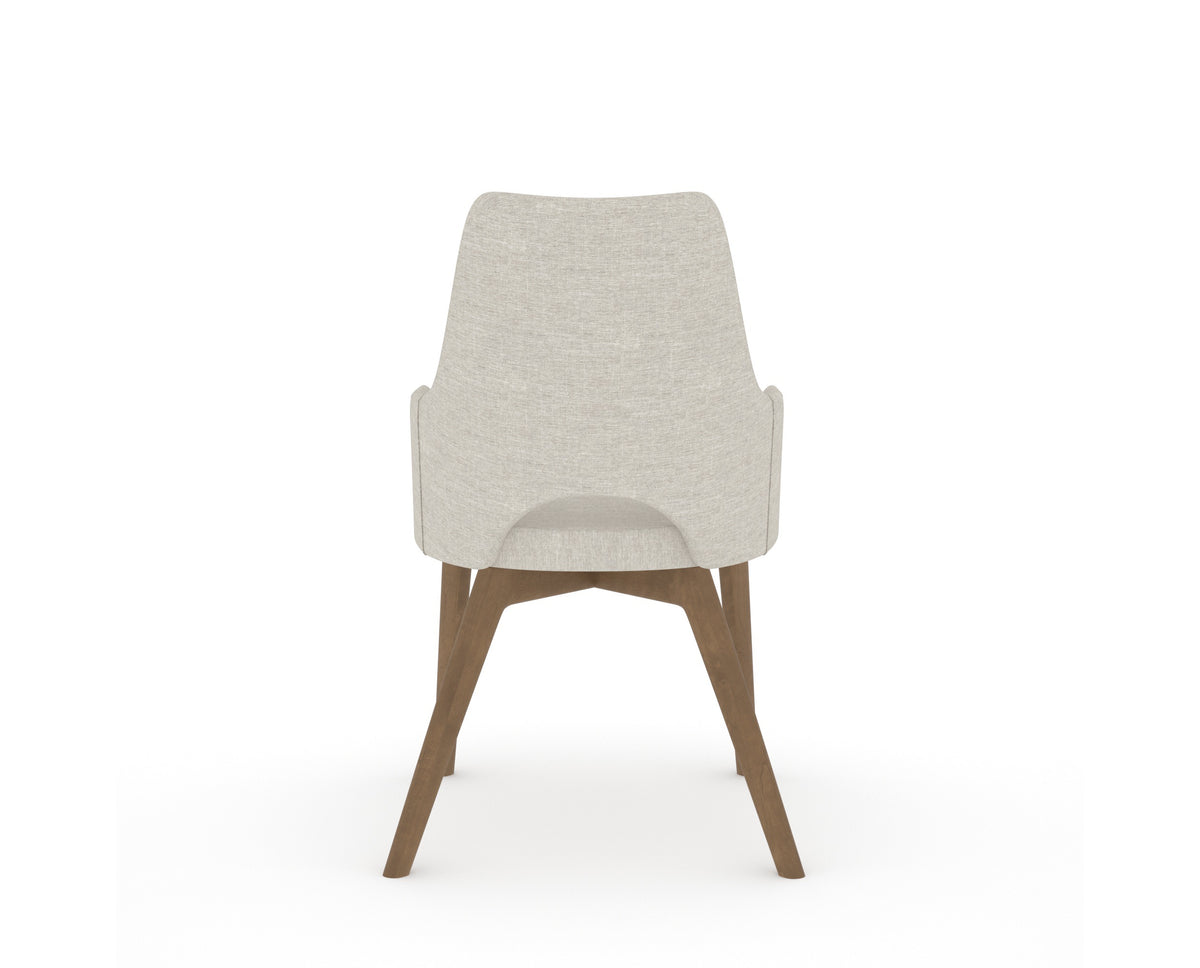 Canadel Downtown Norr Dining Chair in Pecan Washed, TB Fabric, back view