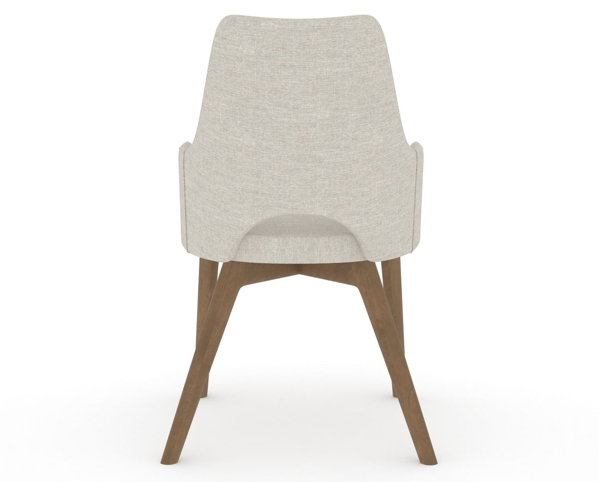 Canadel Downtown Norr Dining Chair in Pecan Washed, TB Fabric, back view