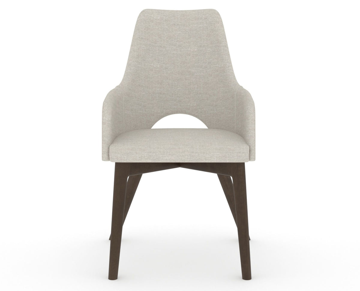 Canadel Downtown Norr Dining Chair in Hazelnut Washed, TB Fabric, front view