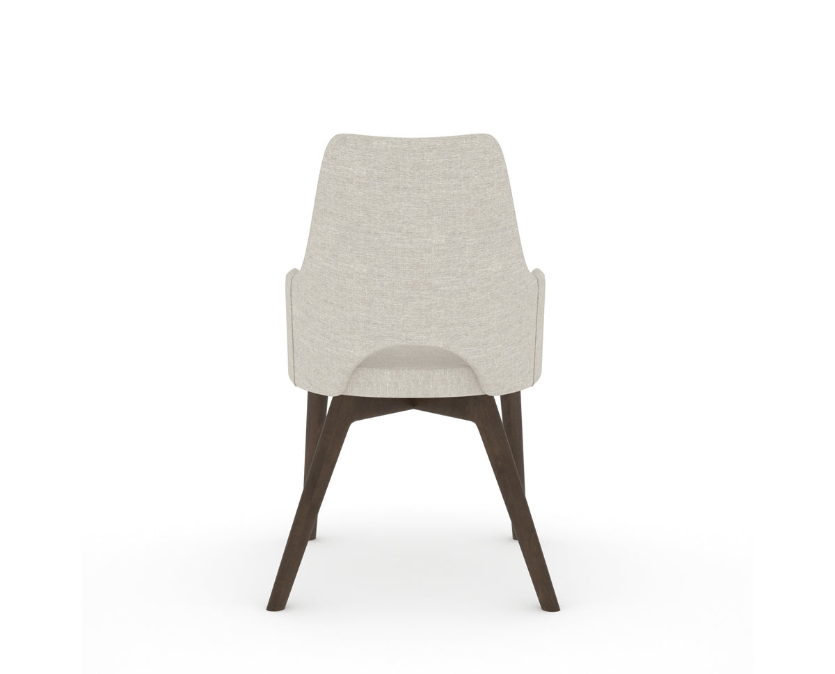 Canadel Downtown Norr Dining Chair in Hazelnut Washed, TB Fabric, back view