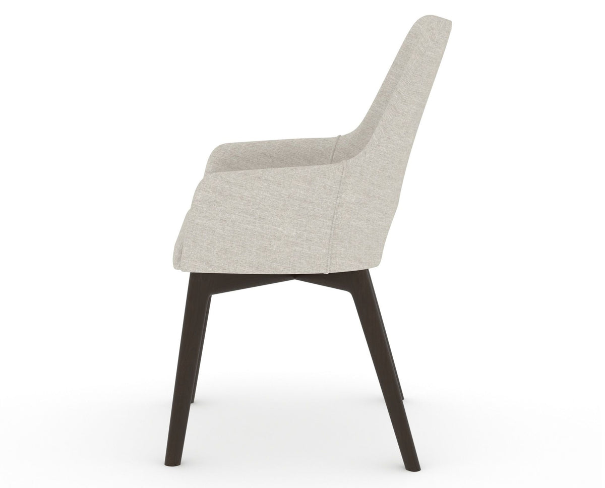 Canadel Downtown Norr Dining Chair in Davy's Grey, TB Fabric, side view