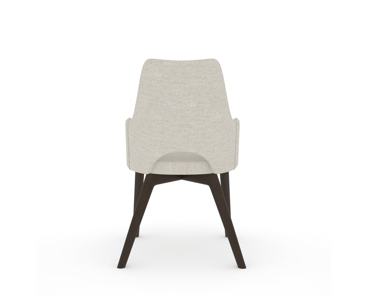 Canadel Downtown Norr Dining Chair in Davy's Grey, TB Fabric, back view