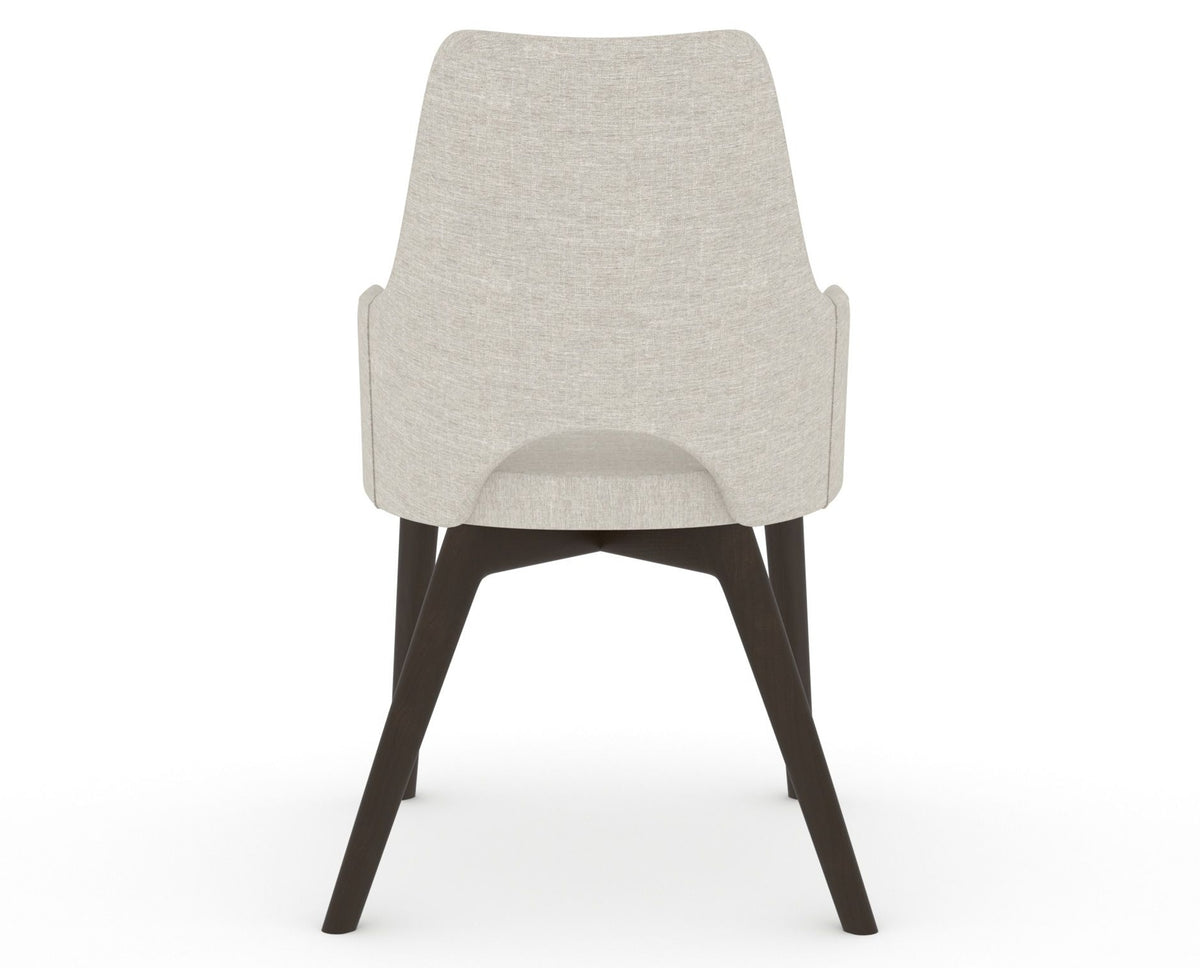 Canadel Downtown Norr Dining Chair in Davy's Grey, TB Fabric, back view
