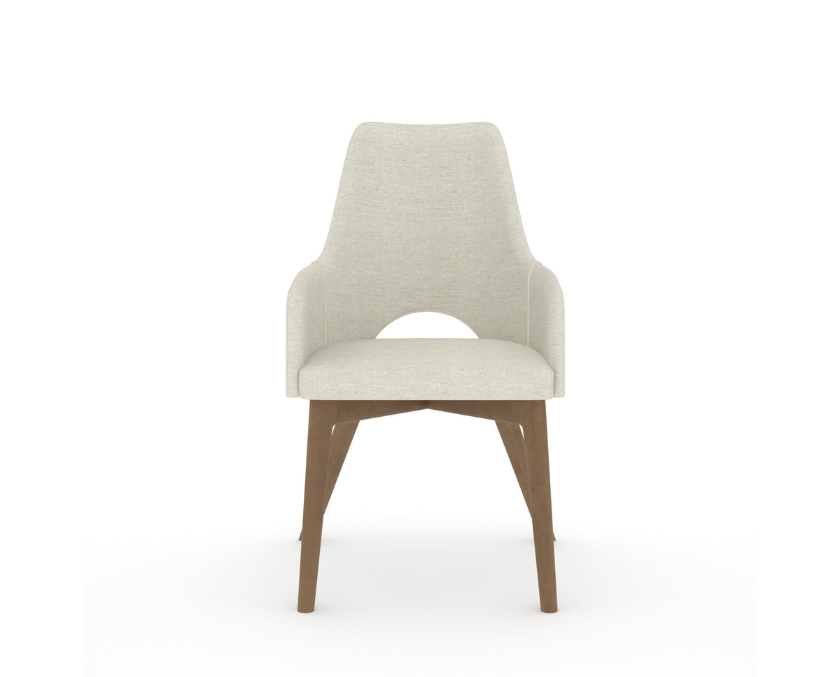 Canadel Downtown Norr Dining Chair in Pecan Washed, TW Fabric, front view