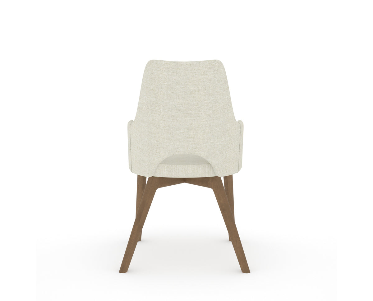 Canadel Downtown Norr Dining Chair in Pecan Washed, TW Fabric, back view