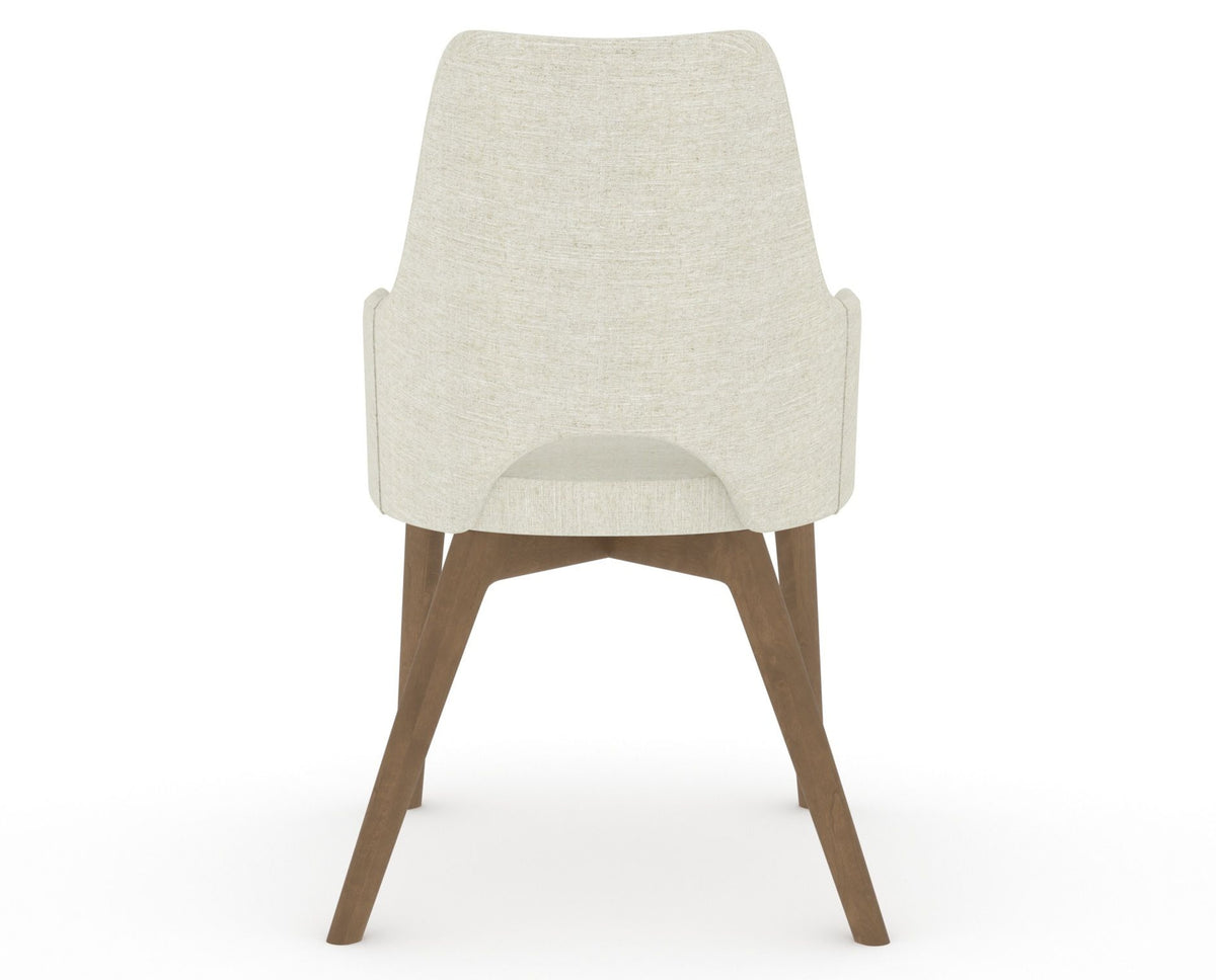 Canadel Downtown Norr Dining Chair in Pecan Washed, TW Fabric, back view