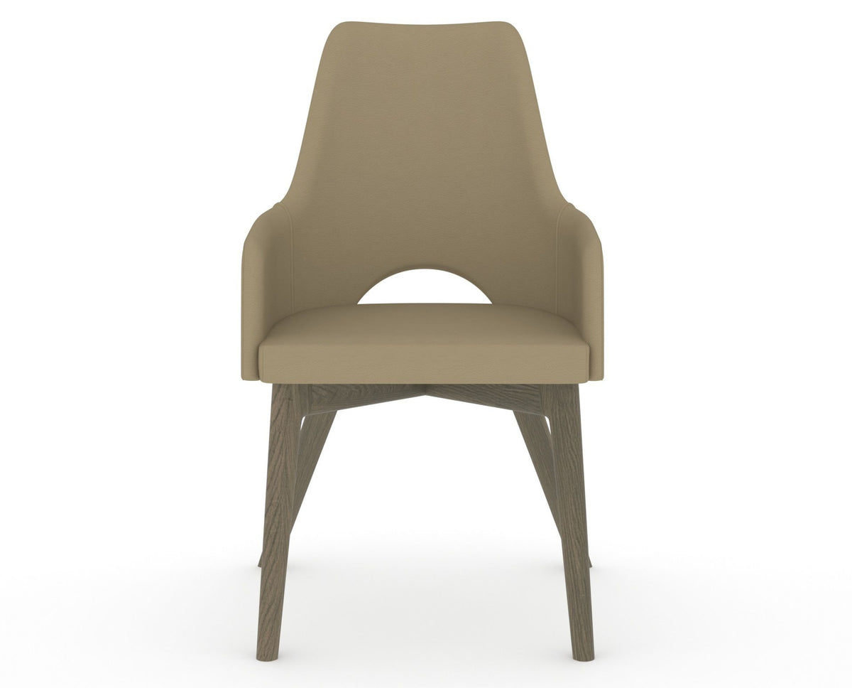 Canadel Downtown Norr Dining Chair in Shadow, XY Faux Leather, front view