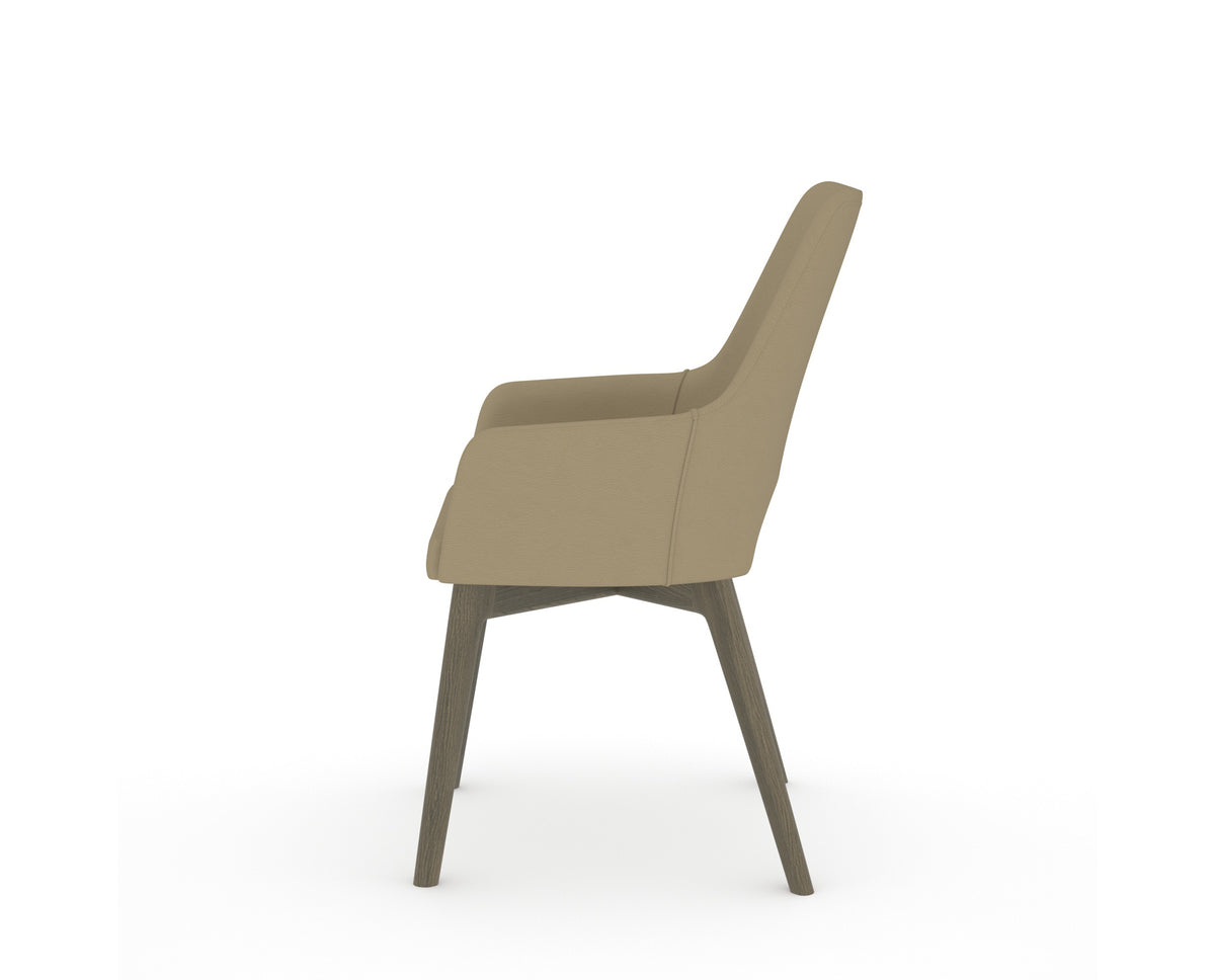 Canadel Downtown Norr Dining Chair in Shadow, XY Faux Leather, side view