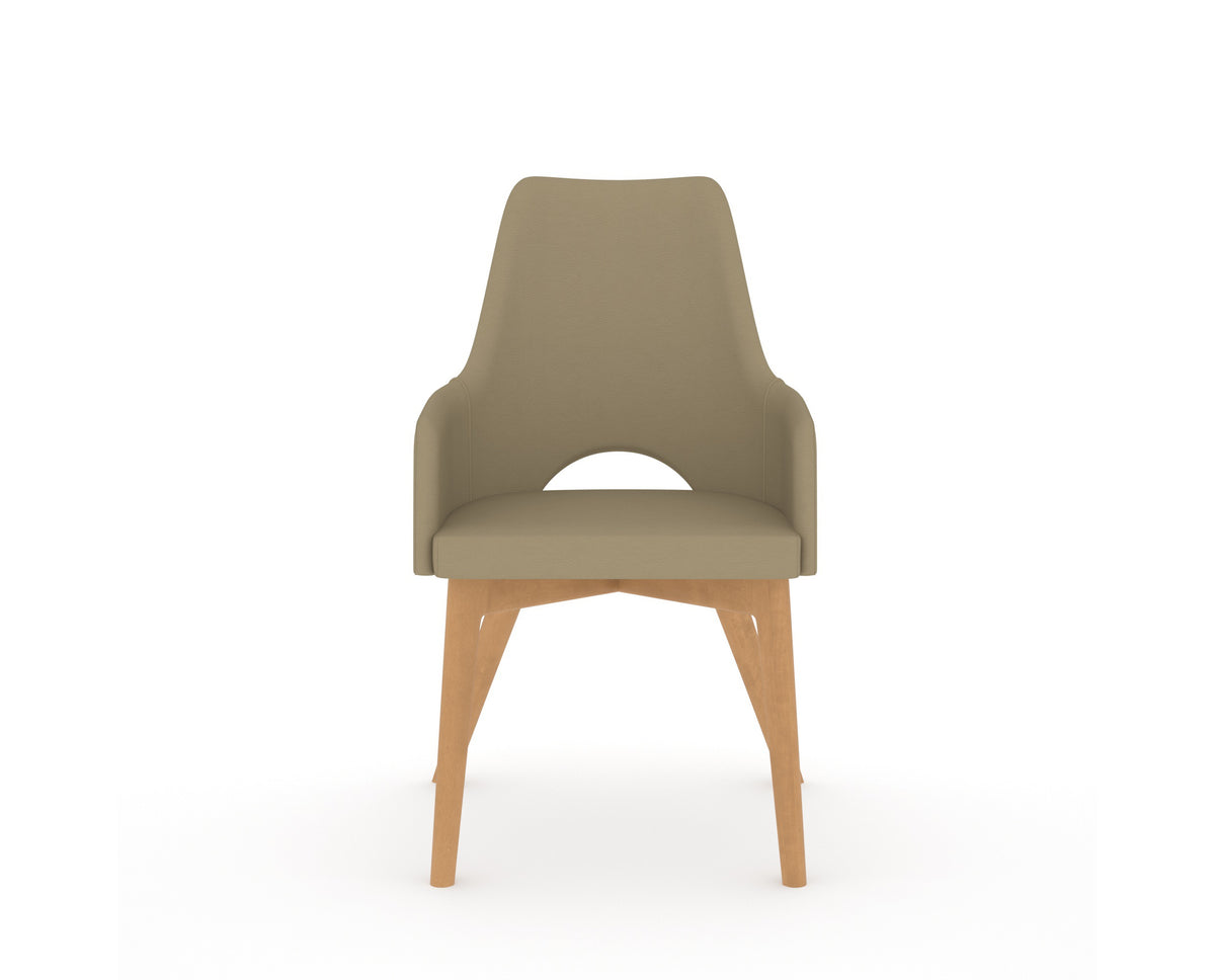 Canadel Downtown Norr Dining Chair in Caramel Washed, XY Faux Leather, front view