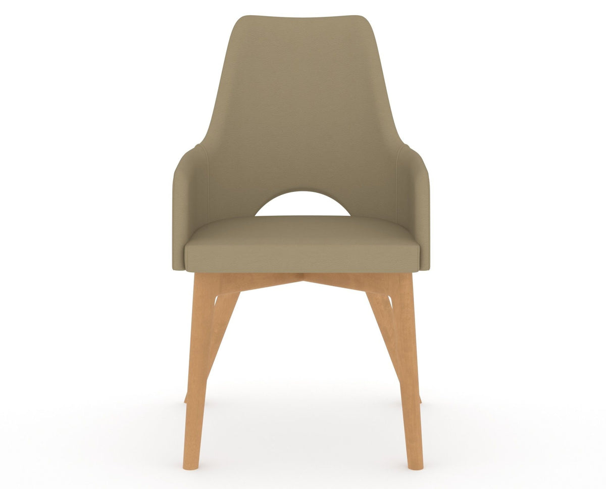 Canadel Downtown Norr Dining Chair in Caramel Washed, XY Faux Leather, front view