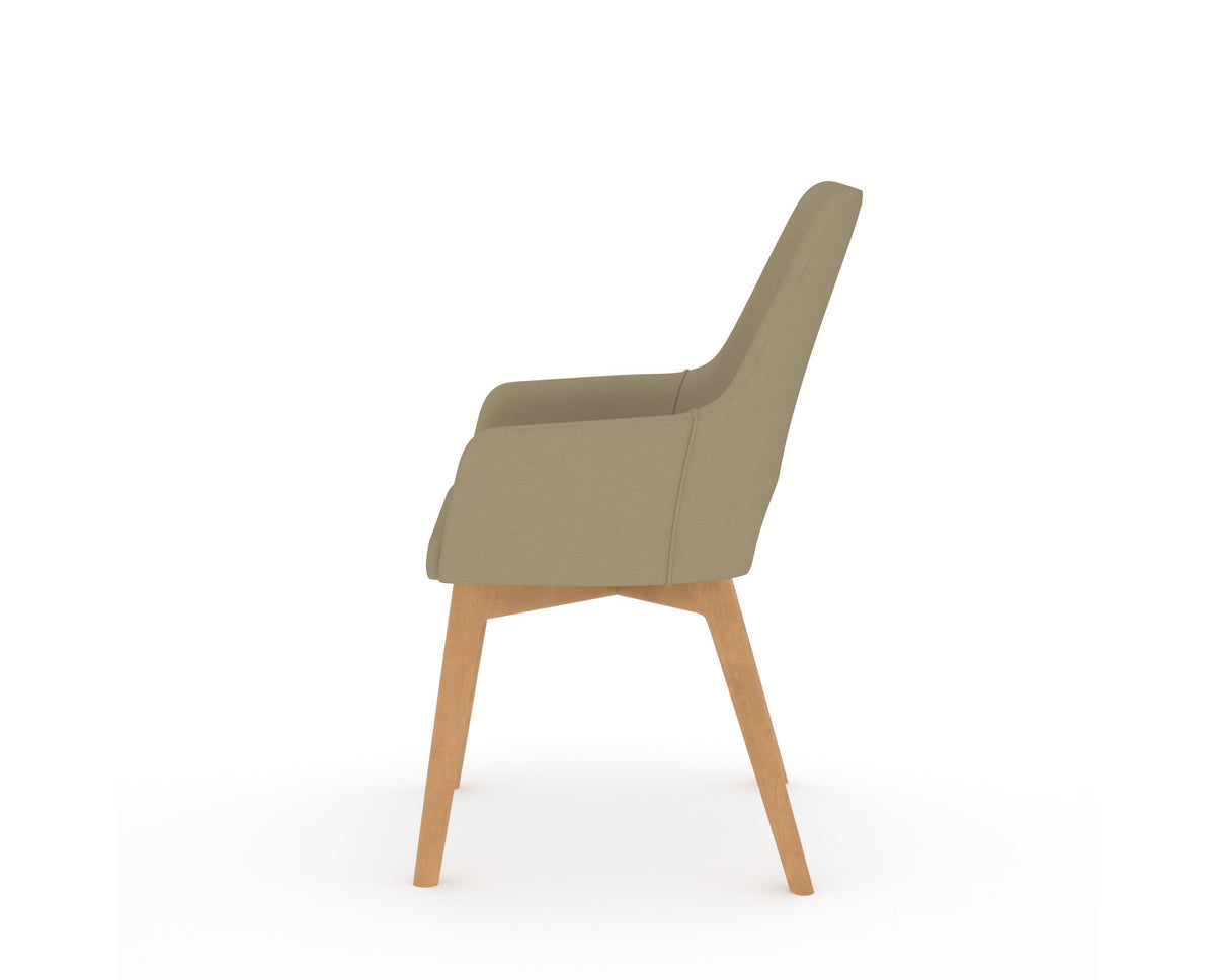 Canadel Downtown Norr Dining Chair in Caramel Washed, XY Faux Leather, side view