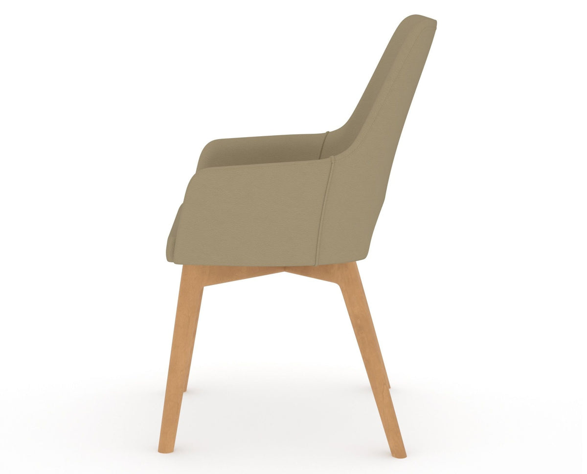 Canadel Downtown Norr Dining Chair in Caramel Washed, XY Faux Leather, side view