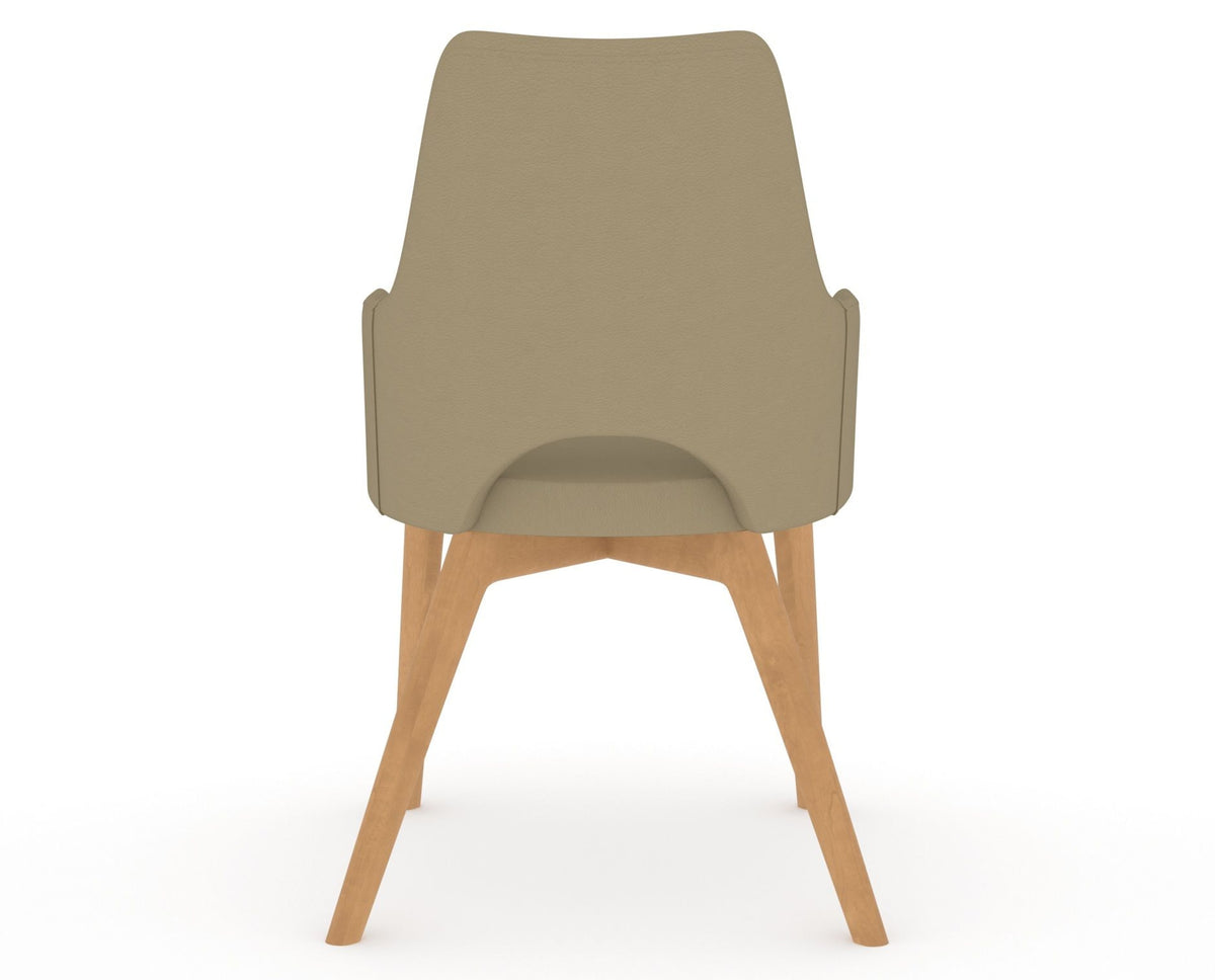 Canadel Downtown Norr Dining Chair in Caramel Washed, XY Faux Leather, back view