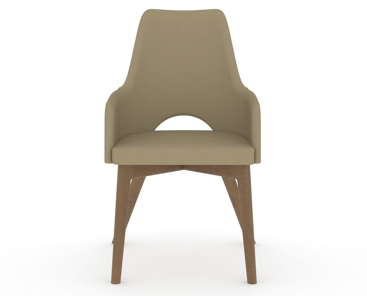 Canadel Downtown Norr Dining Chair in Pecan Washed, XY Faux Leather, front view