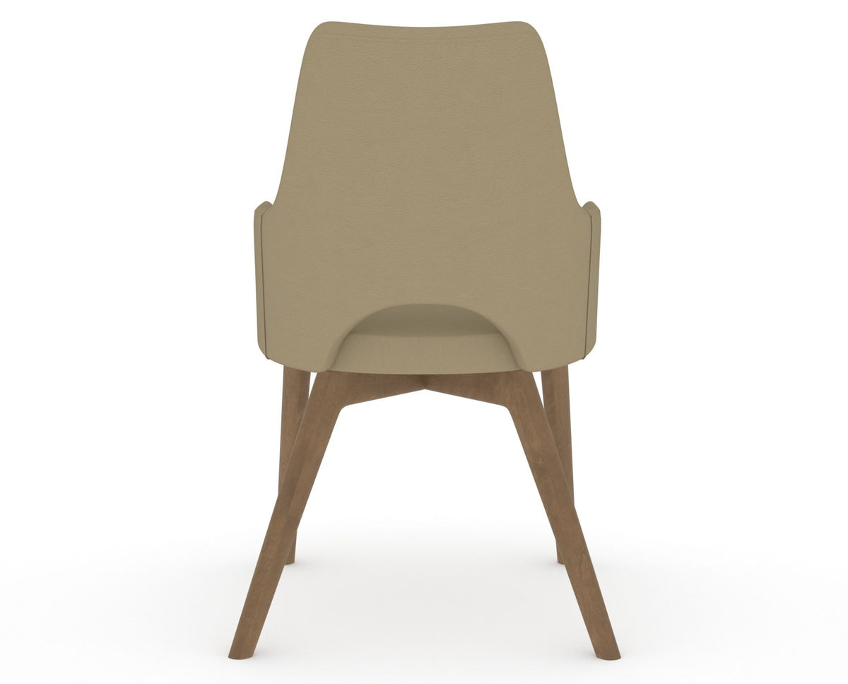 Canadel Downtown Norr Dining Chair in Pecan Washed, XY Faux Leather, back view