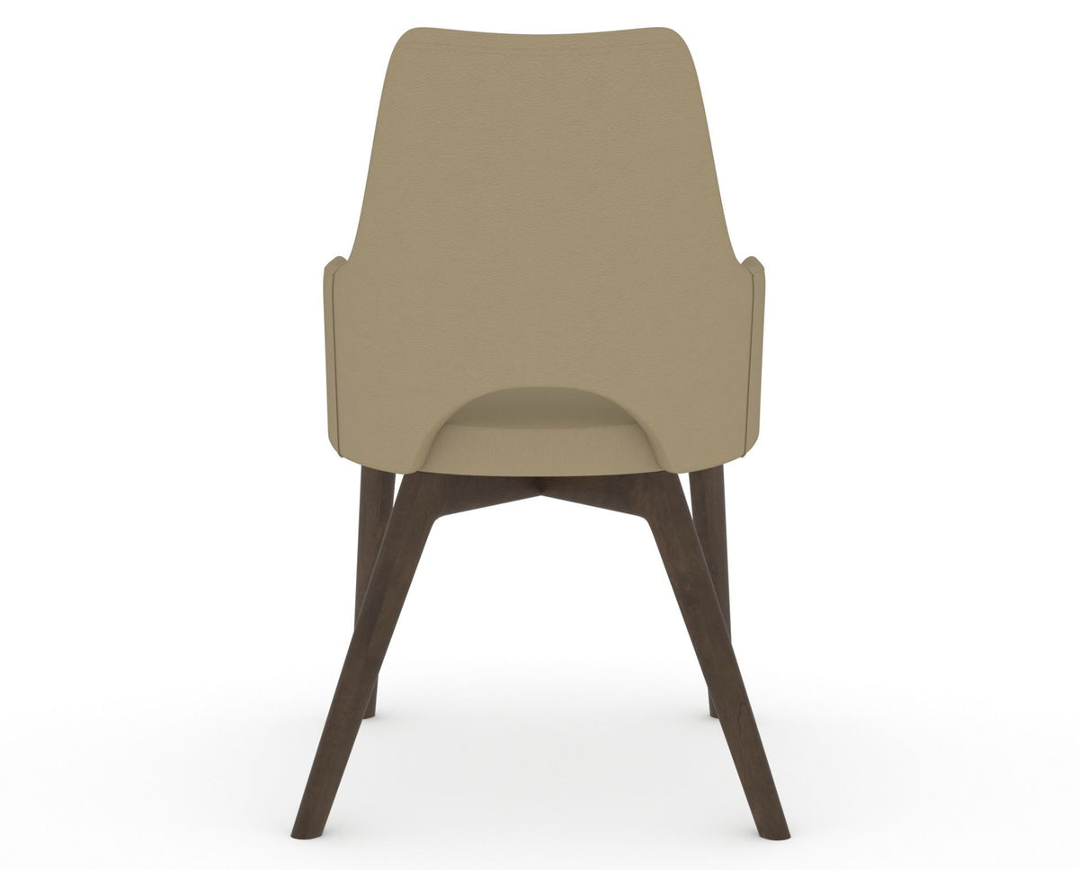 Canadel Downtown Norr Dining Chair in Hazelnut Washed, XY Faux Leather, back view