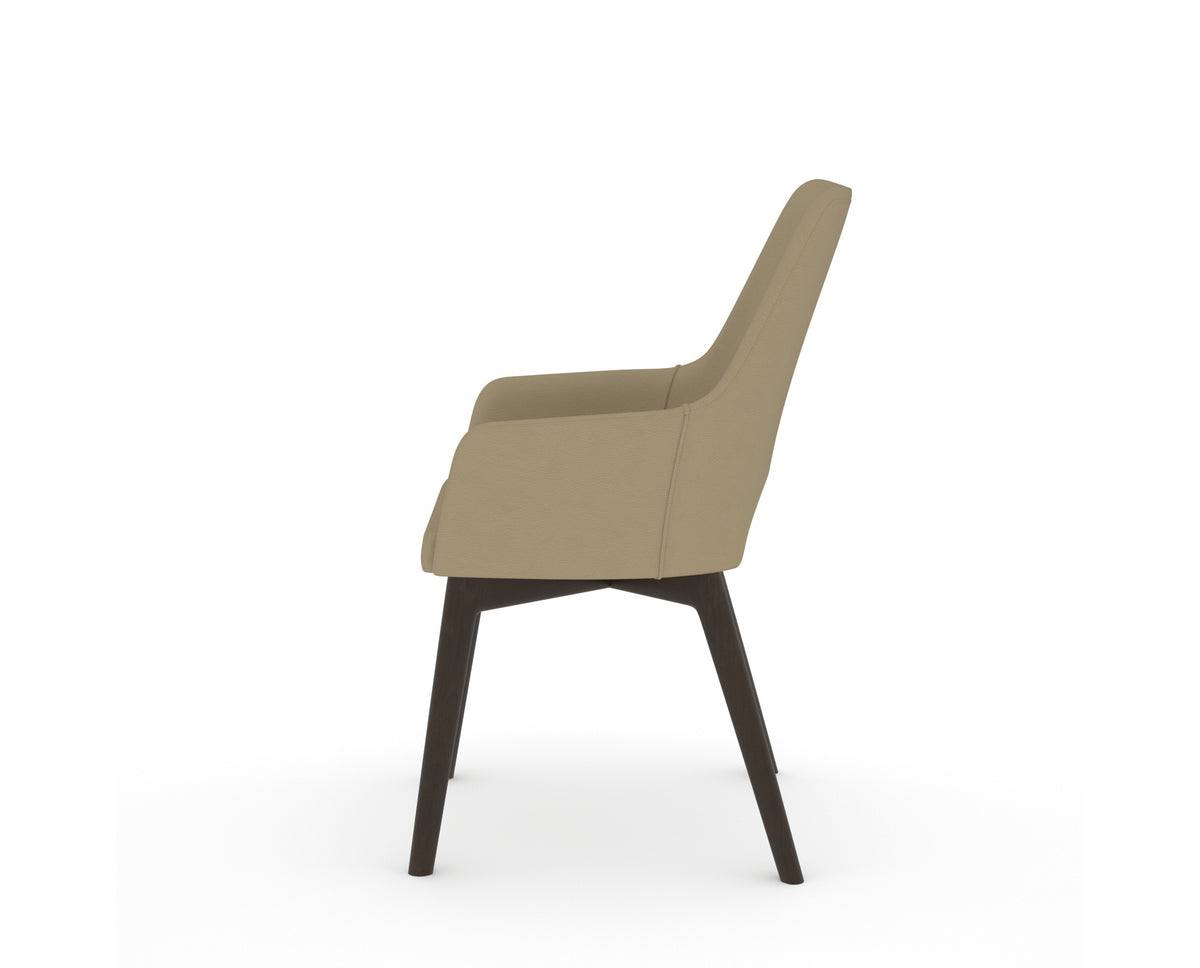 Canadel Downtown Norr Dining Chair in Davy's Grey, XY Faux Leather, side view