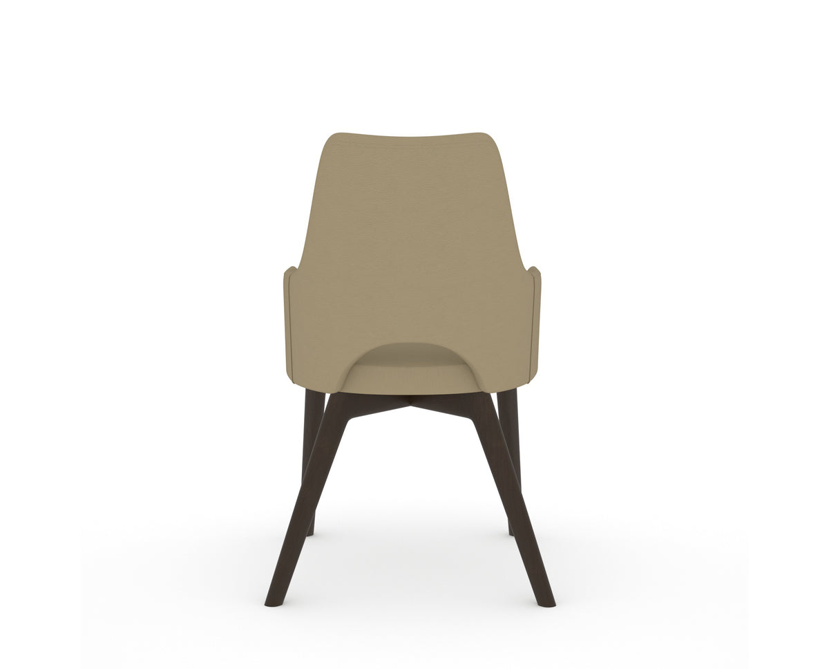 Canadel Downtown Norr Dining Chair in Davy's Grey, XY Faux Leather, back view