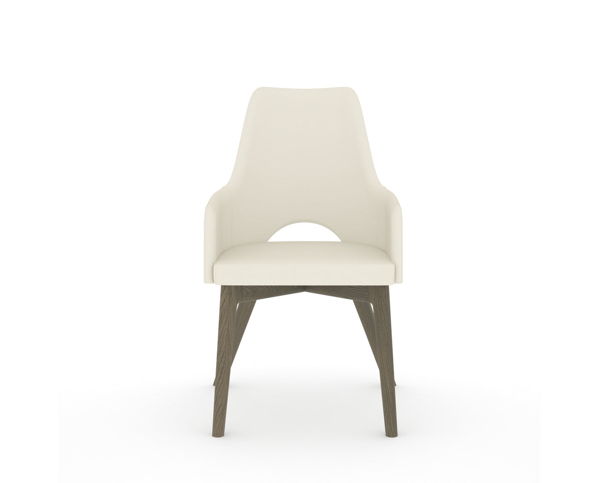 Canadel Downtown Norr Dining Chair in Shadow, YJ Faux Leather, front view