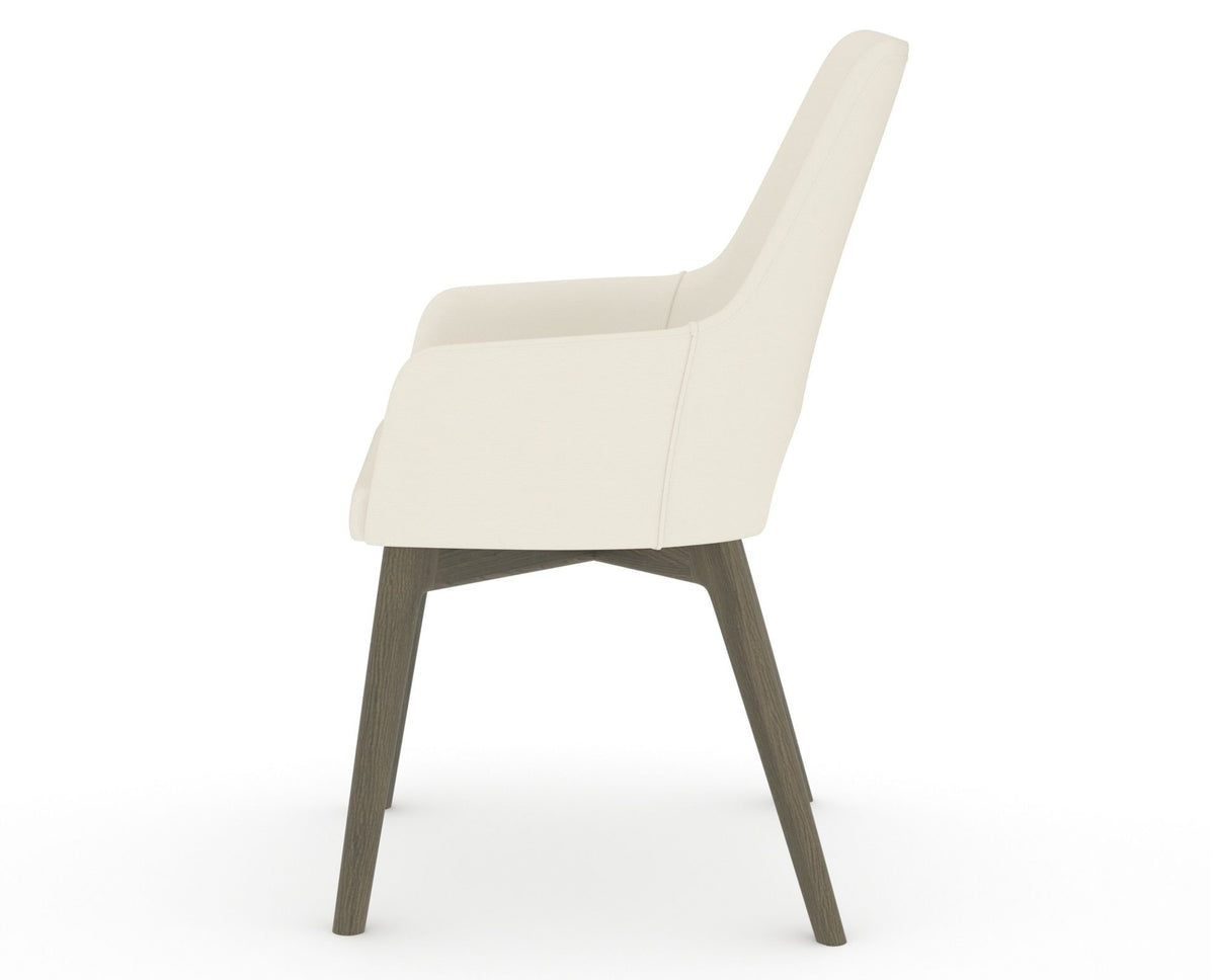 Canadel Downtown Norr Dining Chair in Shadow, YJ Faux Leather, side view