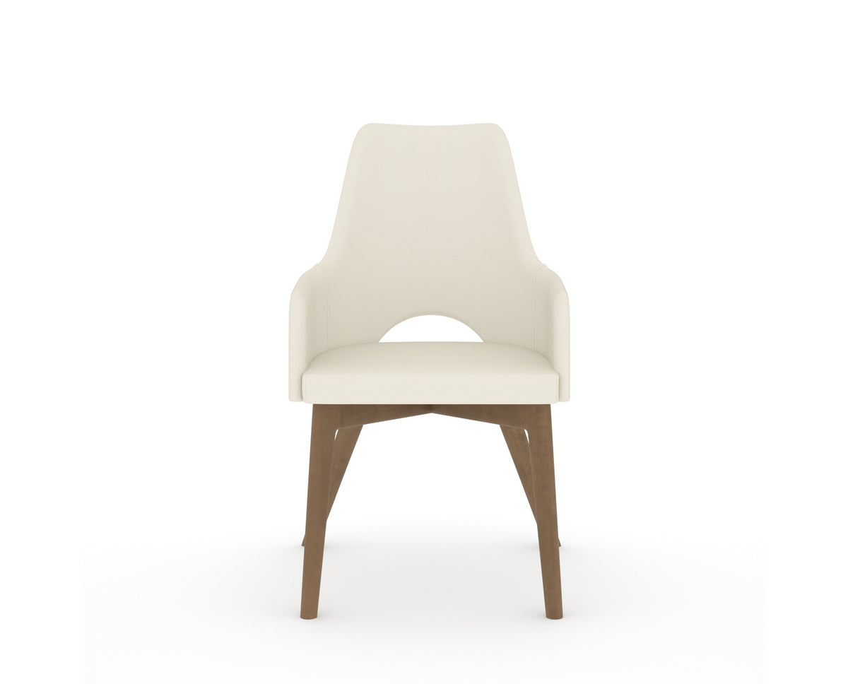 Canadel Downtown Norr Dining Chair in Pecan Washed, YJ Faux Leather, front view