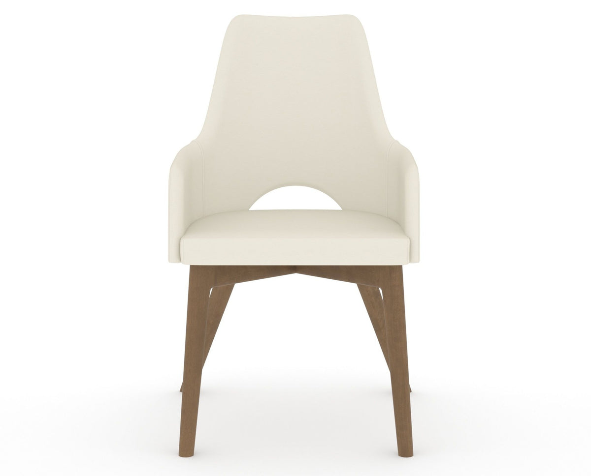Canadel Downtown Norr Dining Chair in Pecan Washed, YJ Faux Leather, front view