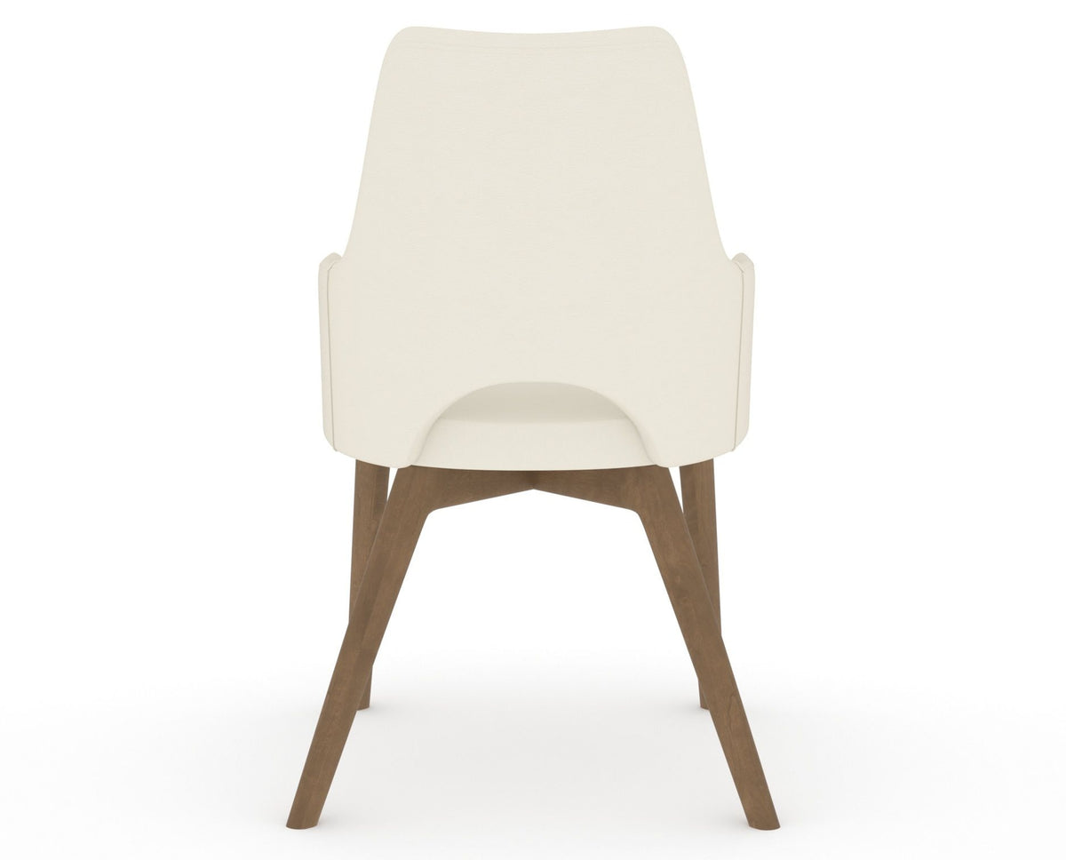 Canadel Downtown Norr Dining Chair in Pecan Washed, YJ Faux Leather, back view