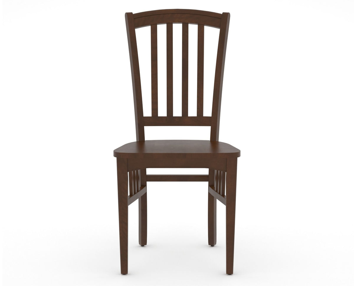 Canadel Dining Chair 0048 in Wood Seat and 19 Cognac Washed, front view
