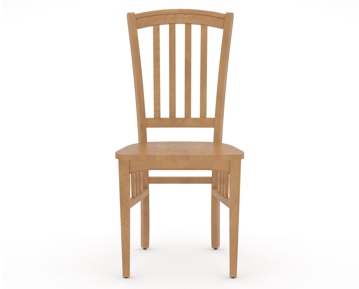 Canadel Dining Chair 0048 in Wood Seat and 20 Caramel Washed, front view
