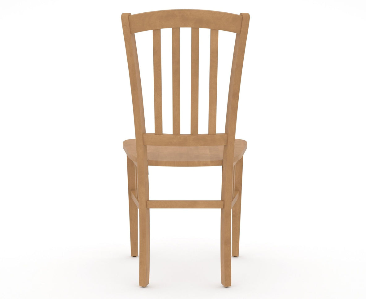 Canadel Dining Chair 0048 in Wood Seat and 20 Caramel Washed, back view