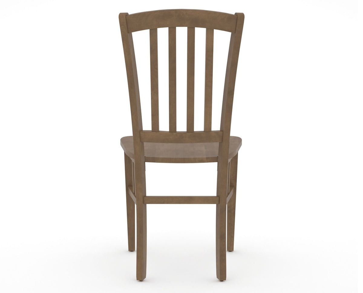 Canadel Dining Chair 0048 in Wood Seat and 25 Pecan Washed, back view