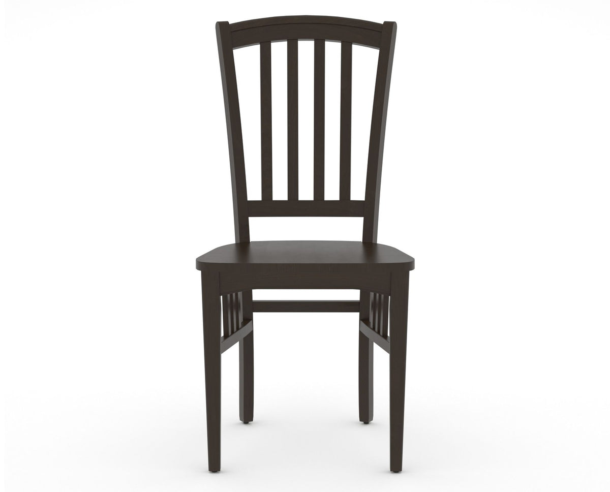 Canadel Dining Chair 0048 in Wood Seat and 59 Davy's Grey, front view