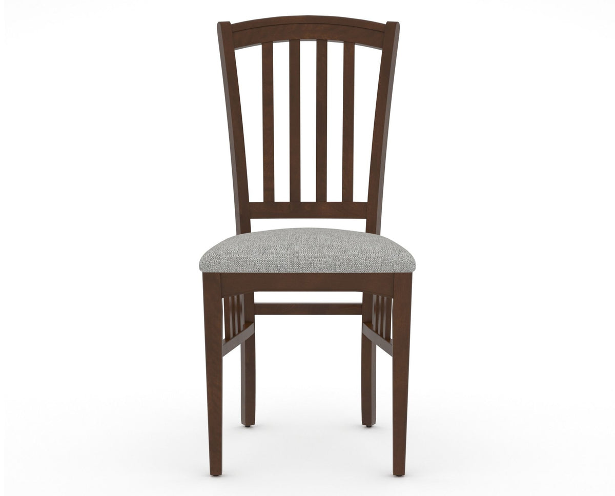 Canadel Dining Chair 0048 in 7C Fabric and 19 Cognac Washed, front view