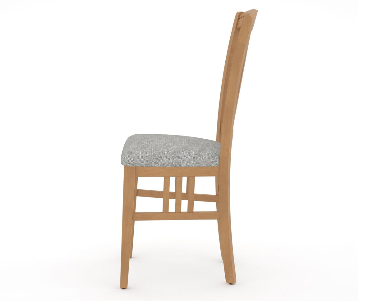 Canadel Dining Chair 0048 in 7C Fabric and 20 Caramel Washed, side view
